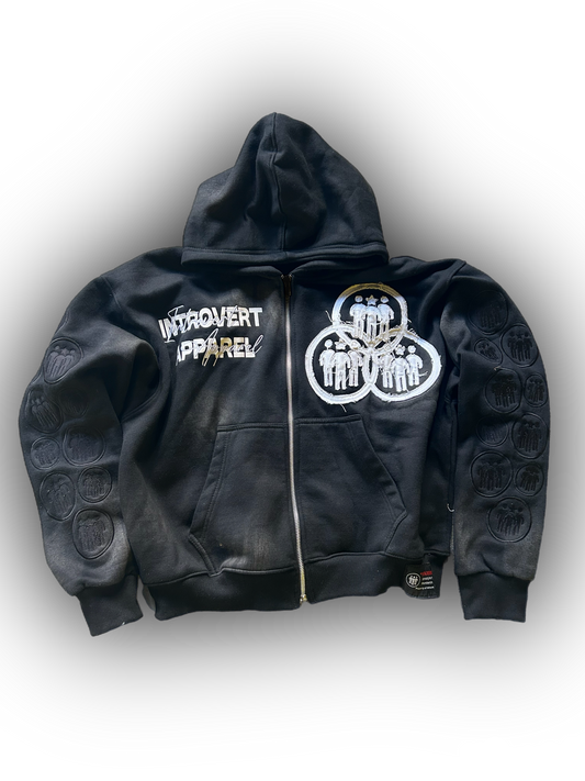 Introvert V2 Zip Up Black