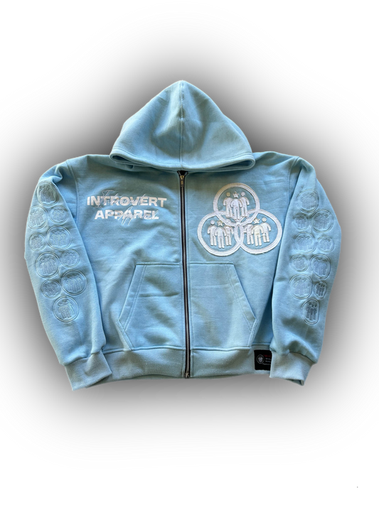 Introvert V2 Zip Up Baby Blue